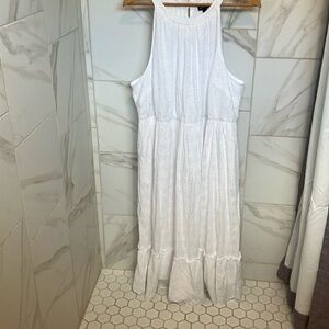 NWT Torrid size 3 (22-24) halter white eyelet lined maxi dress with pockets